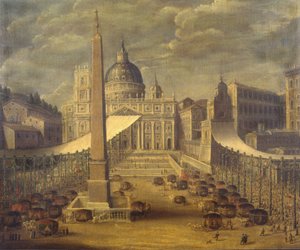 Corpus Christi procession på Piazza San Pietro af Italian School