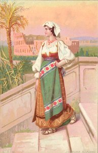 Romersk kostume (chromolitho) af Italian School