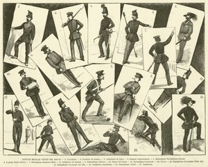 Venetianske militærkostumer fra 1848-49 (gravering) af Italian School