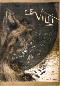 Cover af partituret til "" Le Villi", Operaen (1884) i to akter til Puccinis sang og klaver (1858 - 1924). Ricordi udgaver. af Italian School