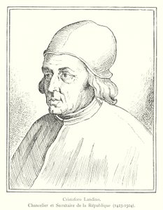Cristoforo Landino, republikkens kansler og sekretær af Italian School