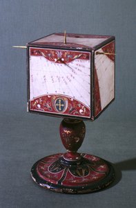 Kubisk solur, der viser tiden i oldtidens italienske, babylonske og jødiske timesystemer, florentinsk, ca.