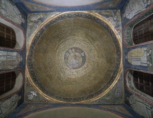 Kupol dekoreret af mosaikker, der repræsenterer Saint Victor Kapel i San Vittore i ciel d