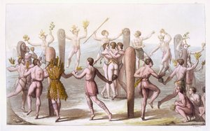 Danser af de indfødte indbyggere i Virginia, ca. 1820 af Italian School