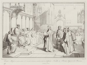 Dante Allighieri præsenterede sig for senatet som ambassadør for Guido Novello af Polenta, Lord of Ravenna af Italian School