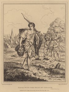 David med Goliats hoved af Italian School