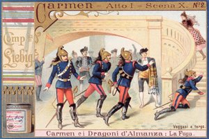 Dekoration til første akt, Scene i af Carmen af Georges Bizet (1840-1875) af Italian School