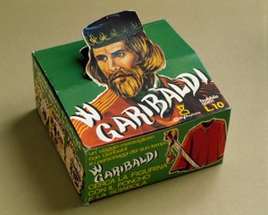 Afledte produkter: æske med tyggegummi med afbildning af Giuseppe Garibaldi af Italian School