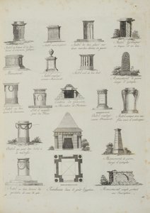 Designs til havepynt, fra A Compendium of Drawings, af J.G. Grohmann, udgivet 1805 af Italian School