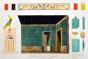 Detaljer om et værelse inde i en pyramide i Abusir, Egypten, indgraveret af Girolamo Segato af Italian School