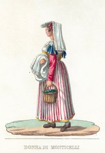 Donna Di Monticelli (farvet gravering) af Italian School