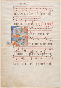 Double Leaf from a Gradual, ca. 1325 (blæk, tempera & bladguld på vellum) af Italian School