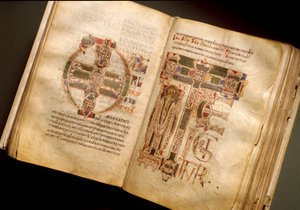 Dobbeltside af et liturgisk manuskript fra det 11. århundrede. (Ms.B 8, folii 170v. 171r.) Fra Sant