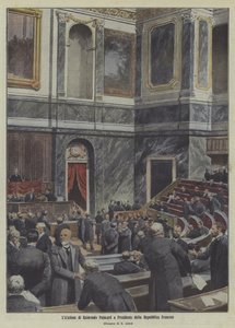 Valget af Raymond Poincare som Frankrigs præsident (farvelitografi) af Italian School