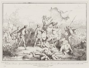 Ermolao Donato og Gerardo Dandolo tilsynsførende for hæren mod Francesco Sforza (gravering) af Italian School