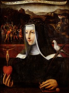 Ex Voto dedikeret til St. Catherine af Siena (1347-80) (olie på panel) af Italian School