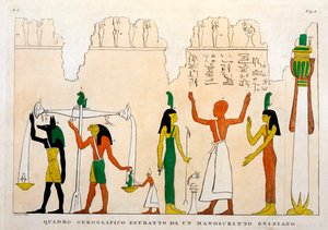 Uddrag fra et egyptisk hieroglyfisk manuskript, indgraveret af Dominique Vivant, Baron de Denon (1747-1825)