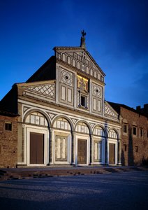 Kirkens facade af Italian School