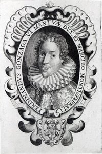 Ferdinando Gonzaga, hertug af Mantua (gravering) (bw foto) af Italian School