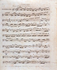 Første side af partituret, for violin, fra operaen 