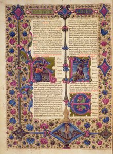 Fol.52v Åbning til profeten Baruchs bog, fra Borso d