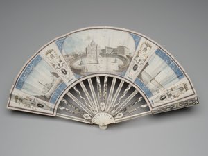 Folding fan with views of the monuments of Rome, c.1780s-1790sdani af Italian School