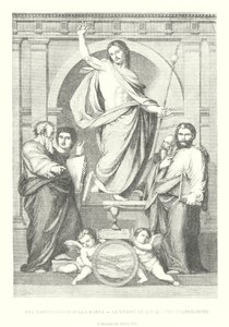 Fra Bartolommeo della Porta, Le Christ et les Quarte Evangelistes, Collection du Palais Pitti (gravering) af Italian School