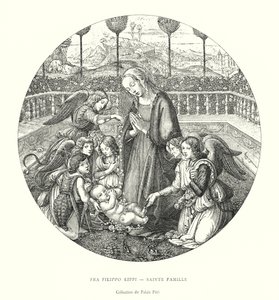 Fra Filippo Lippi, Hellig Familie, Pitti Palace Collection (gravering) af Italian School