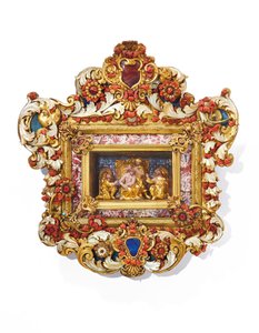 Ramme, Trapani, første halvdel af det 18. århundrede (forgyldt træ, bronze, perlemor, marmor, lapis lazuli, forgyldt kobber og koraller) af Italian School