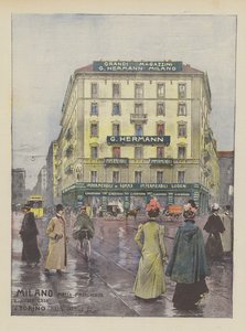 G Hermann (farve litho) af Italian School
