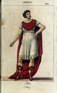Gaetano Crivelli (1768-1836) i rollen som Tito i "La Clemence de Tito" af Wolfgang Amadeus Mozart (1756-1791) repræsenteret på La Scala i Milano i 1819 af Italian School