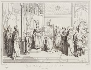 Gentile Bellino slået til ridder af Mohammed II af Italian School