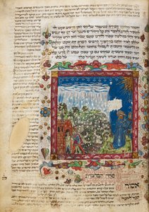 Harley 5686, f.60 Praying for rain, fra en festivalbønnebog af Leon ben Joshua De Rossi fra Cesena, Italien af Italian School