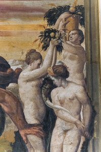 Herkules dræber Antaeus, fra det gule rum af Italian School