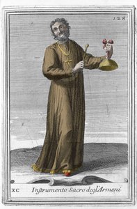 Hellig armensk instrument: musikinstrument, der ligner en klokke. Indgravering fra "Gabinetto Armonico pieno d