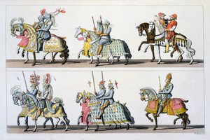 Det Hellige Romerske Rige: Deltagere i en turnering på slottet i Luxembourg på Maximilian I