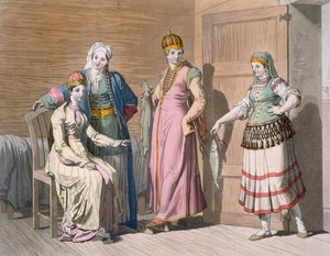 Interiør med tjerkassiske kvinder, ca. 1820-30