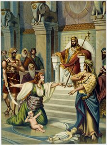 Salomons dom - i "Den gyldne klassiske bibel: historie om guddommelig åbenbaring i den gamle og i den nye stræben" "af Giovanni Ladislao Sykora (bd. 1), oversat af Don Clemente Benetti. (italiensk bibel) af Italian School