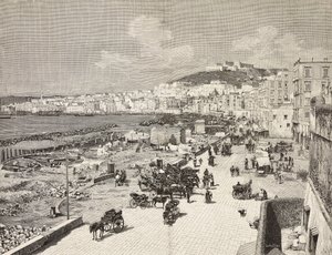 La Marinella, Napoli, Italien, gravering af Sabattini fra tegning af A Della Valle, fra L