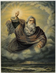 Light be made - i "Den gyldne klassiske bibel: historie om guddommelig åbenbaring i det gamle og i den nye stræben" "af Giovanni Ladislao Sykora (bd. 1), oversat af Don Clemente Benetti. (italiensk bibel) af Italian School