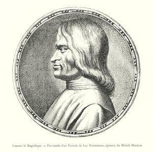 Lawrence the Magnificent, Faksimile af et Portræt af Luc Vostermans, British Museum-bevis (gravering) af Italian School