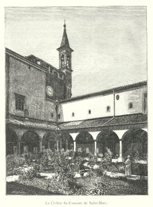 Klosteret i Sankt Markus kloster (gravering) af Italian School