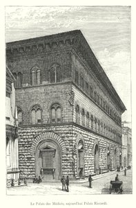 Medici-paladset, i dag Palazzo Riccardi (gravering) af Italian School