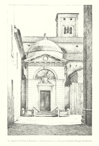 Dantes grav i Ravenna, facade bygget i 1780, af arkitekten Morigia af Ravenna (gravering) af Italian School