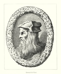 Leonard de Vinci (gravering) af Italian School