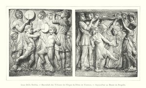 Luca Della Robbia, basrelieffer fra orgelgalleriet i kuplen i Firenze, i dag i Bargello-museet (gravering) af Italian School