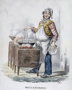 Makaroni-sælger (Maccaronaro) af Italian School