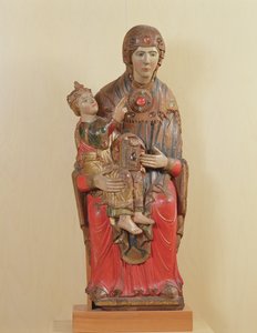 Madonna dAcuto (malet træ, farvet glas og ædelstene)