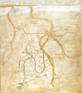 Kort over Venedig af Italian School