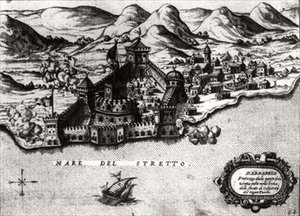 Kort over Dardanellerne, en venetiansk erobring og højborg mod tyrkerne af Italian School